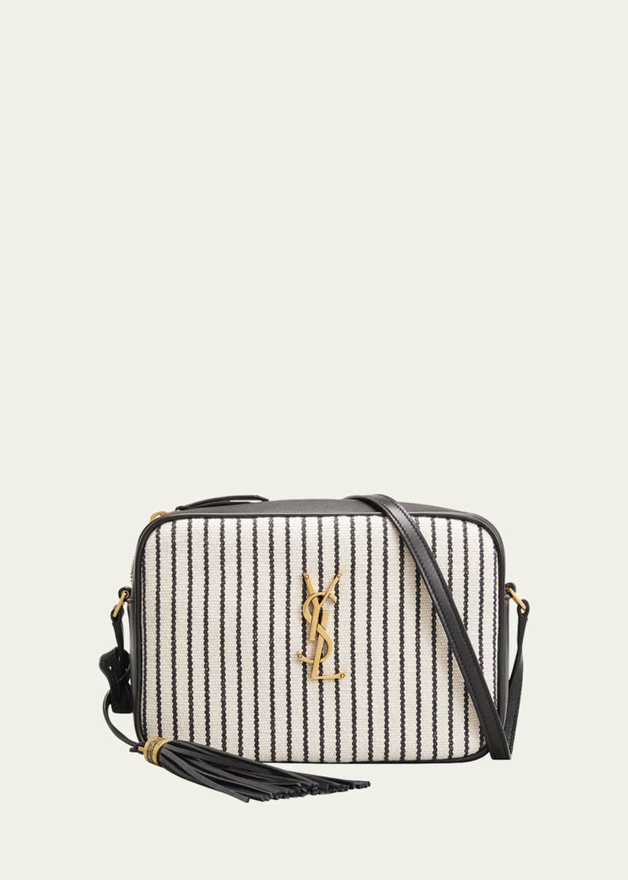 SAINT LAURENT Mini Lou YSL Monogram Canvas Camera Bag In Stripe