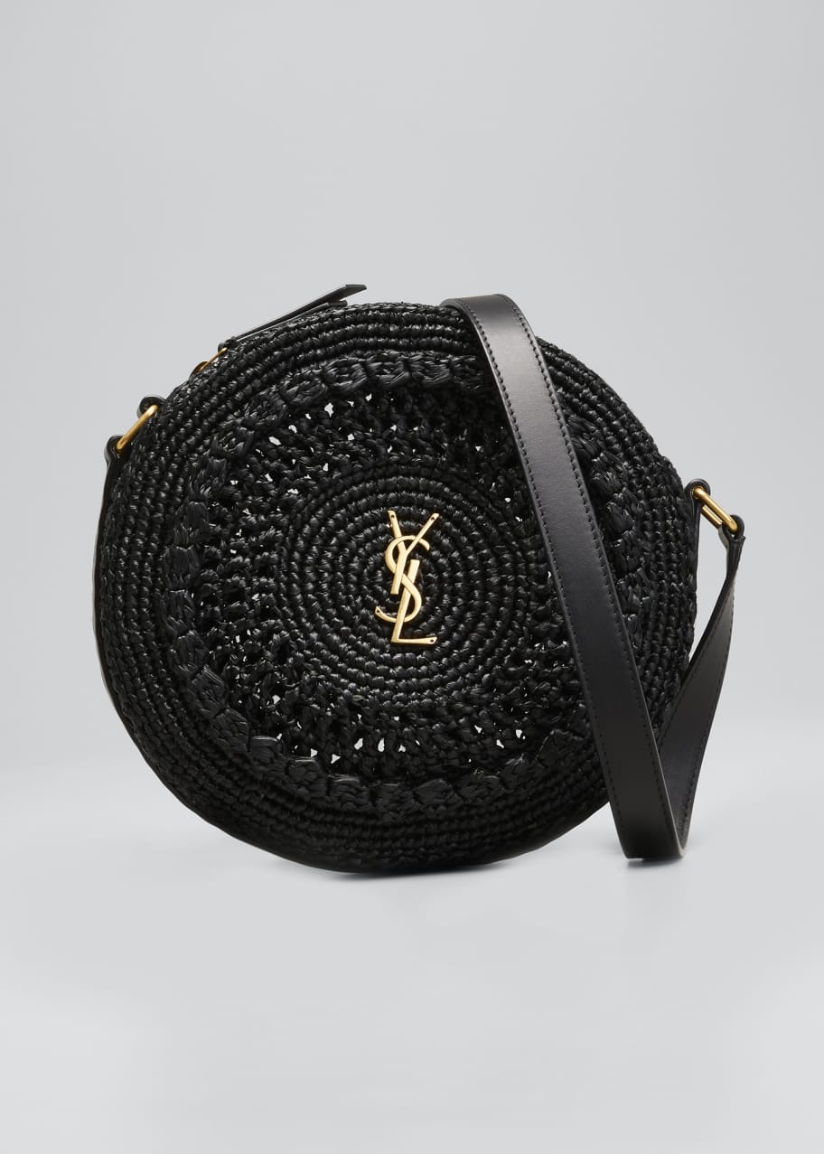 Saint Laurent Sac YSL Round Raffia Crossbody Bag Bergdorf Goodman
