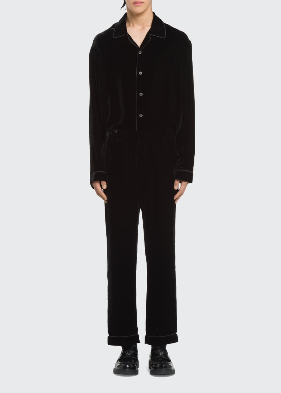 Prada Men's Velvet Pajama Pants - Bergdorf Goodman