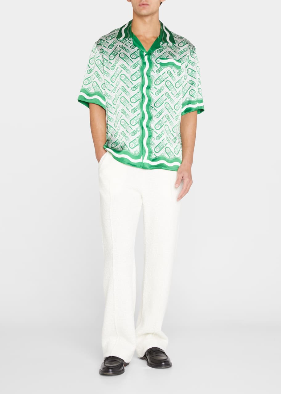 casablanca dress shirt Casablanca: Pink Crystal Logo Shirt