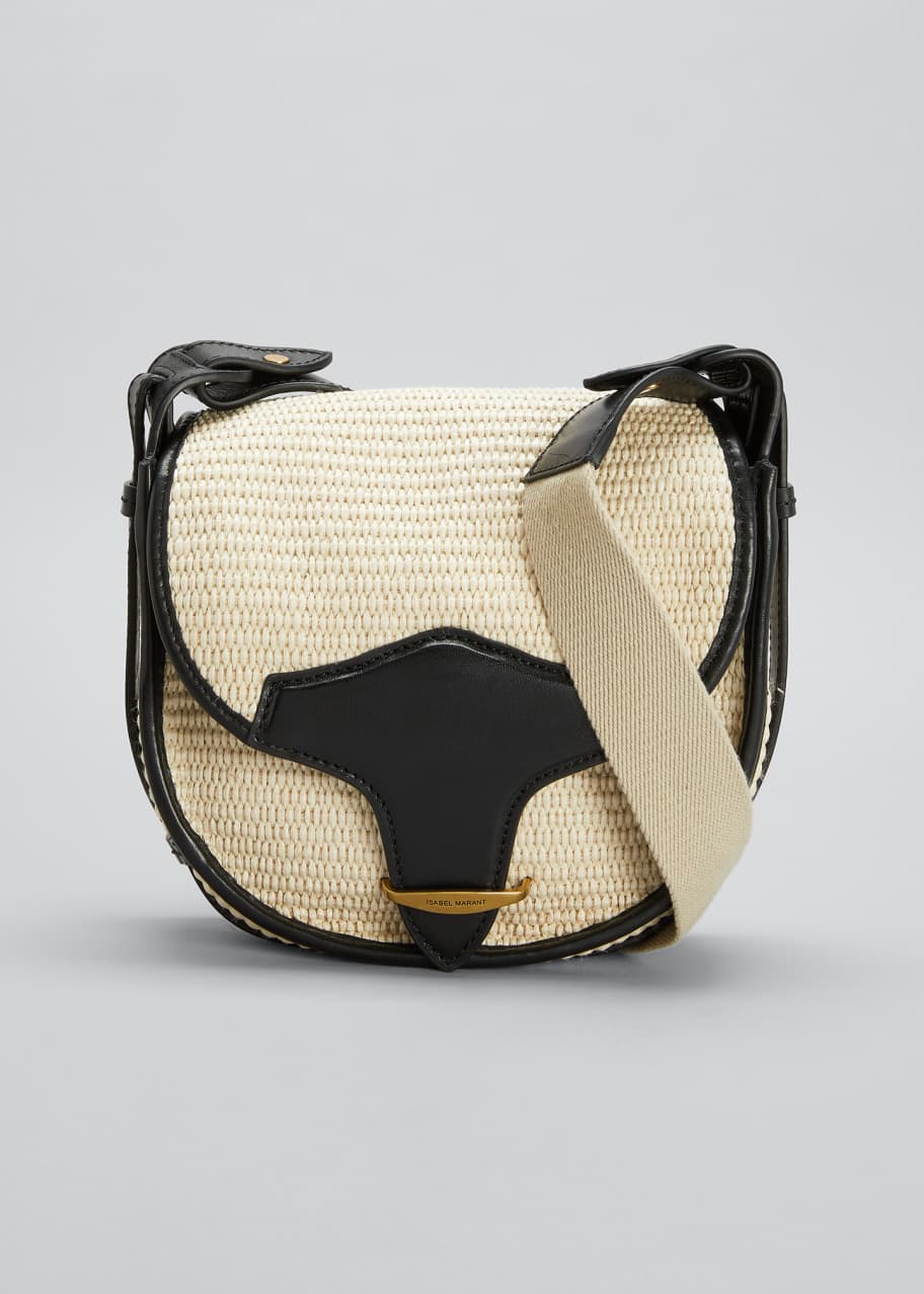 Isabel Marant Botsy Raffia Calfskin Shoulder Bag Bergdorf Goodman