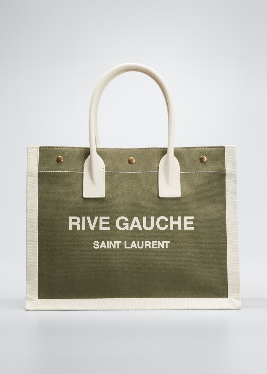 Saint Laurent Rive Gauche Small YSL Canvas Tote Bag