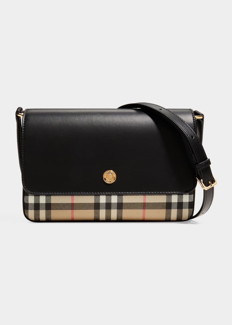 Burberry New Hampshire Vintage Check Canvas & Leather Crossbody Bag -  Bergdorf Goodman