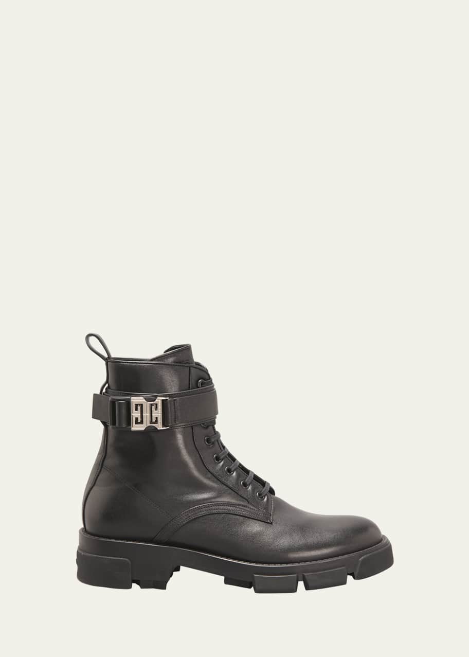 Givenchy Men's Terra Leather Lace-Up Combat Boots - Bergdorf Goodman