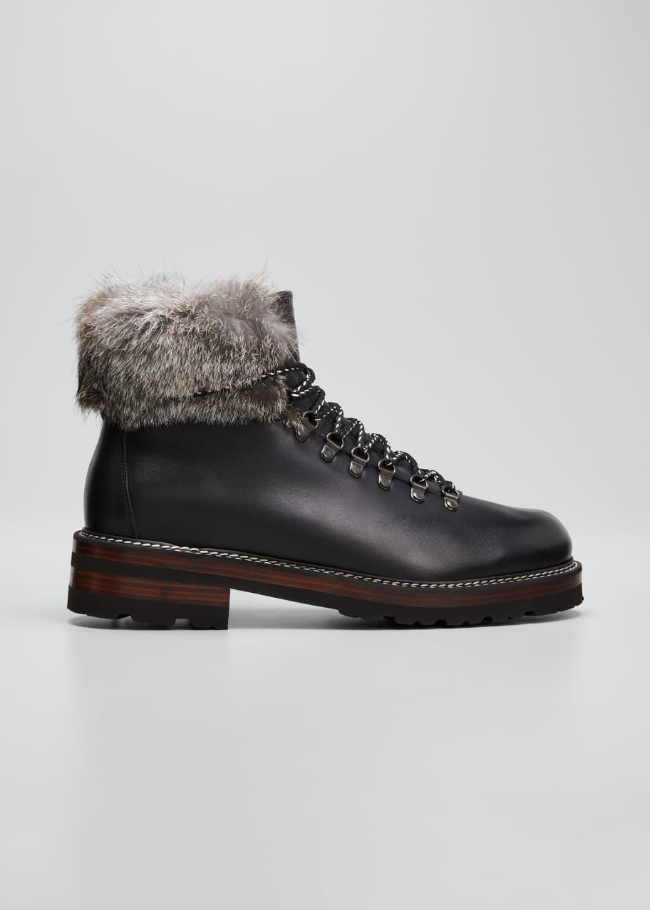 Fur trim combat boots online