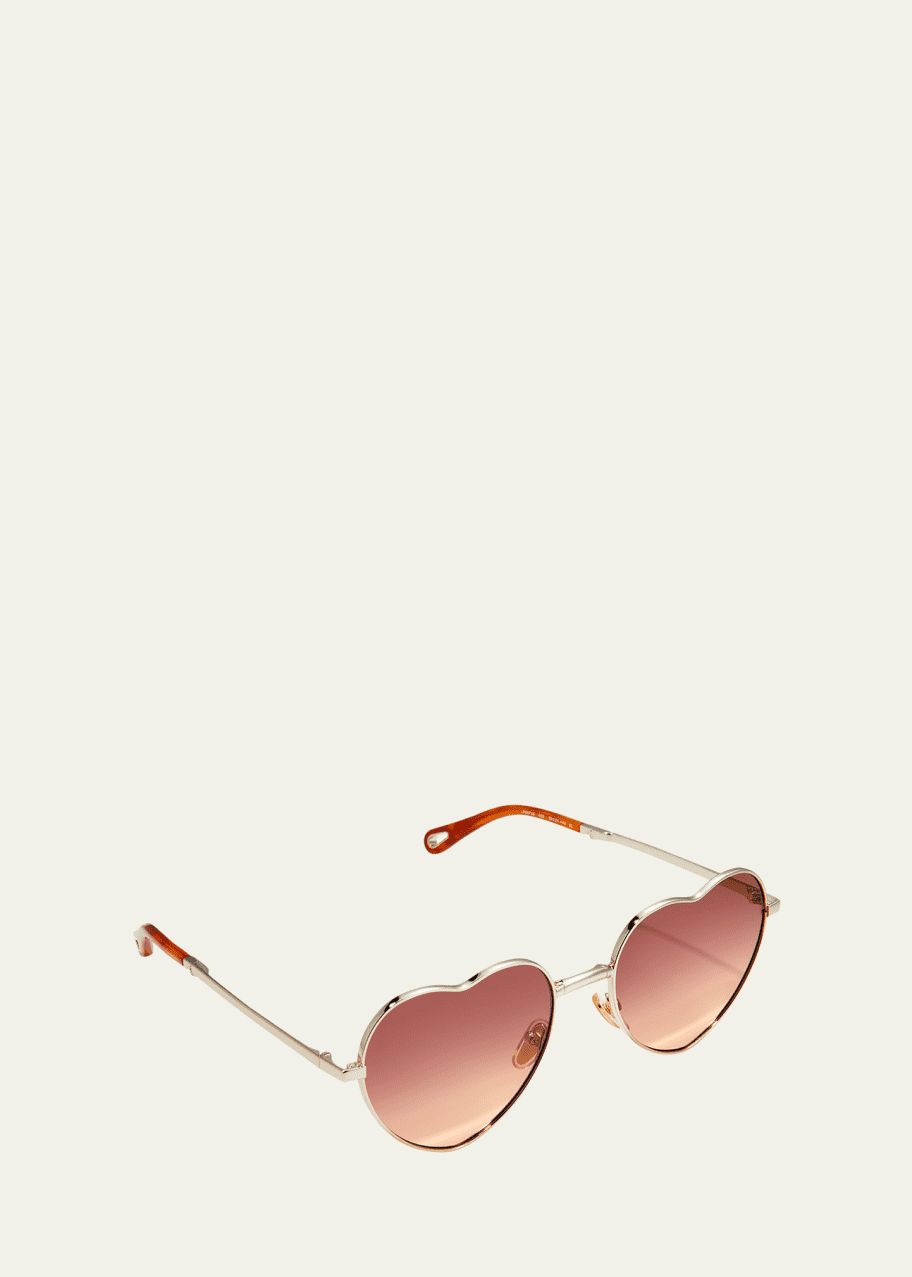 Image 1 of 1: Heart Metal-Acetate Sunglasses