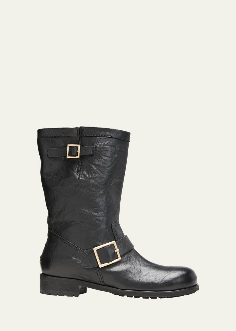 Jimmy Choo Leather Short Biker Boots Bergdorf Goodman