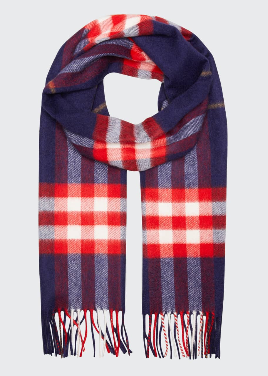 Burberry Men's Giant Check Cashmere Scarf Bergdorf Goodman