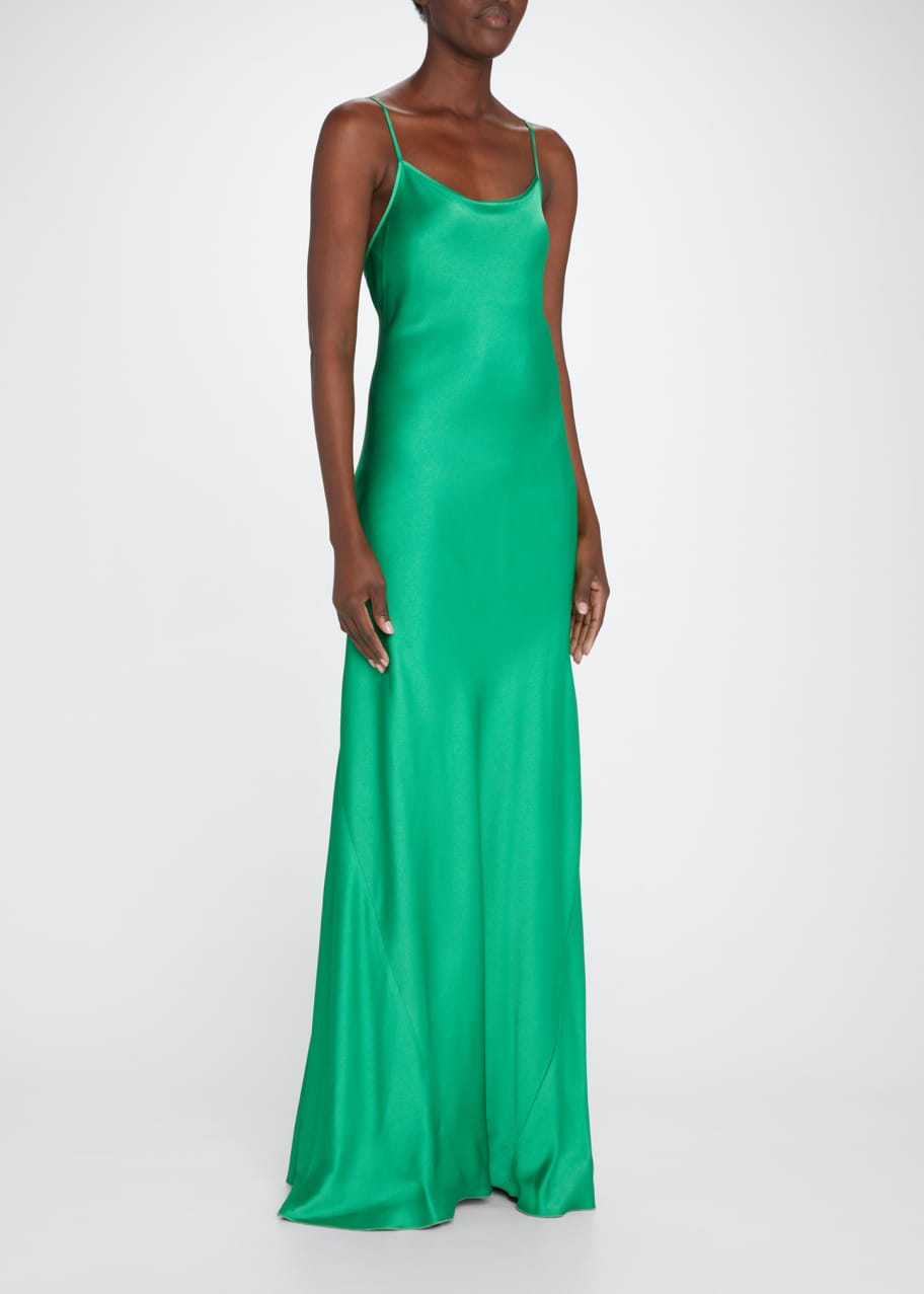 Victoria Beckham Satin Open Back Maxi Slip Dress Bergdorf Goodman