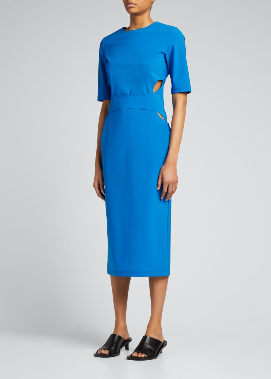 blue neoprene dress La Divine CD355 Strapless Light Neoprene Gown Navy / 12 main image 0