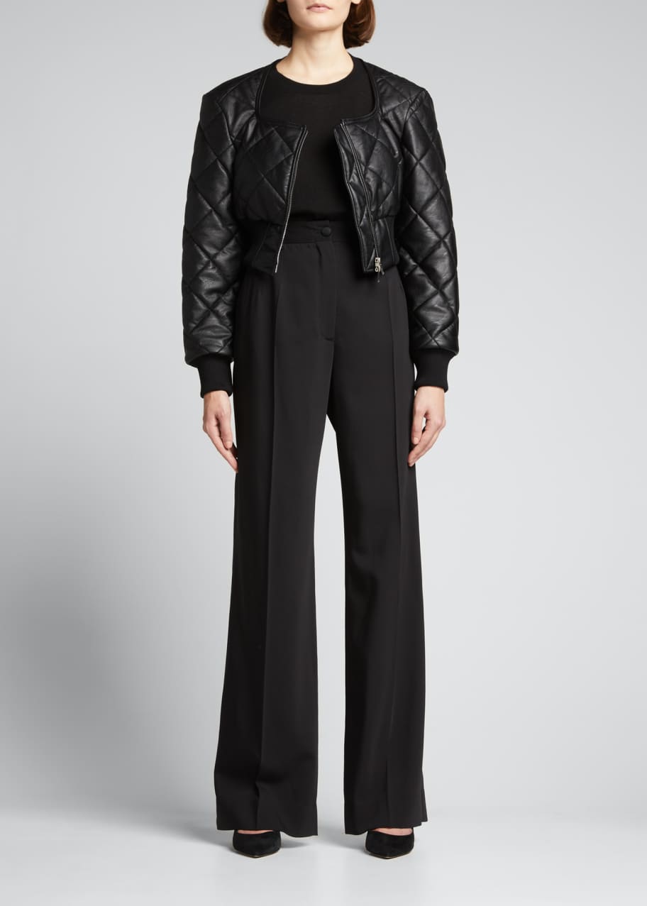 Stella McCartney Faux Leather Quilted Cropped Jacket Bergdorf Goodman