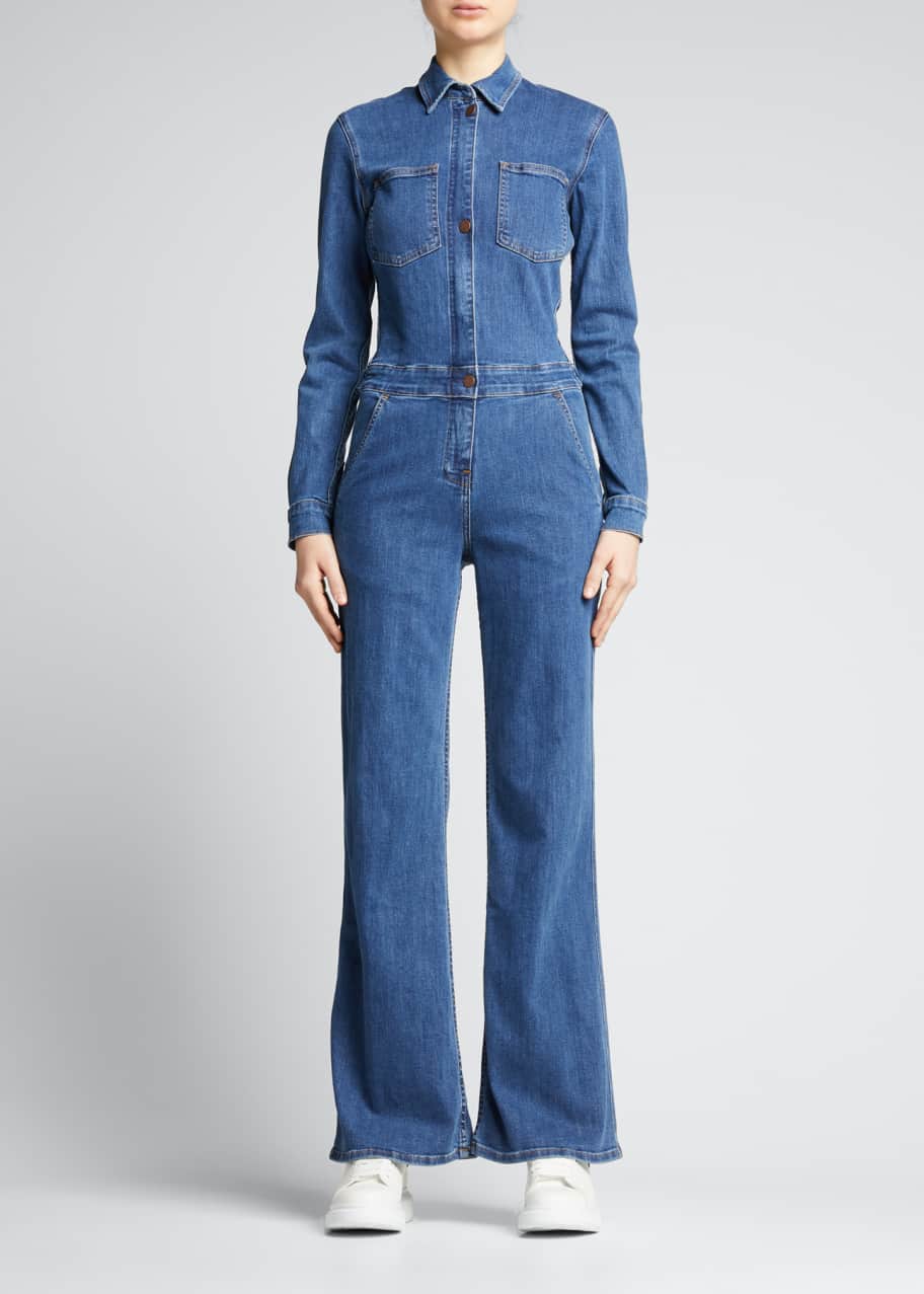 Rivet Utility Rulebreaker LongSleeve Denim Jumpsuit Bergdorf Goodman