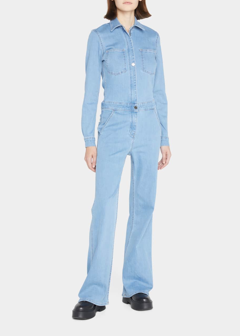 Rivet Utility Rulebreaker LongSleeve Denim Jumpsuit Bergdorf Goodman