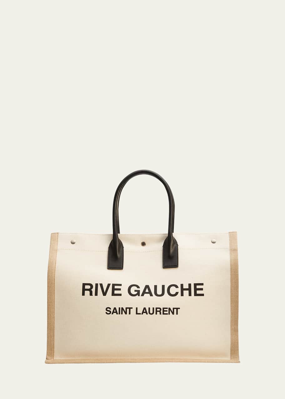 Saint Laurent Men s Rive Gauche Canvas Tote Bag Bergdorf Goodman