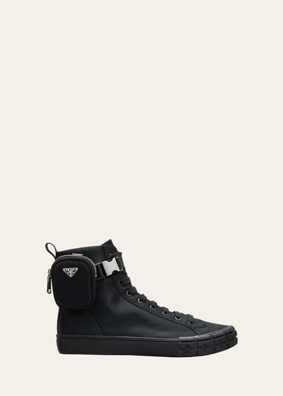 Prada Men's Wheel Cassetta High-Top Sneakers Bergdorf Goodman