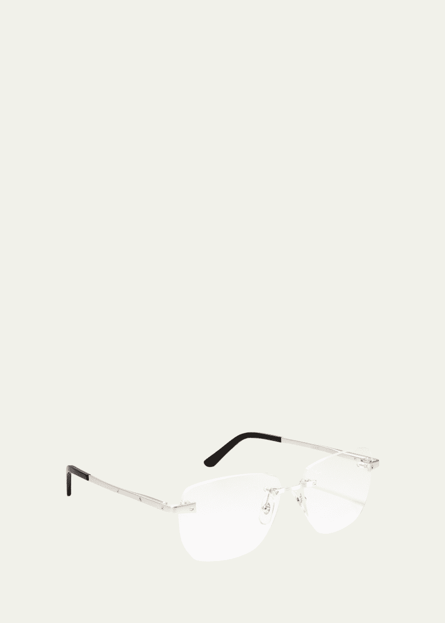 Image 1 of 1: Men's Rimless Metal Optical Glasses