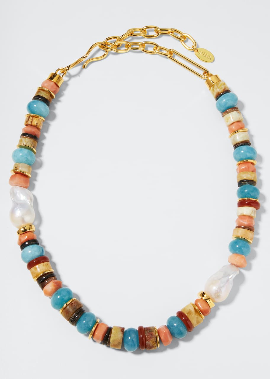 Lizzie Fortunato Botanic Pearl and Stone Necklace - Bergdorf Goodman