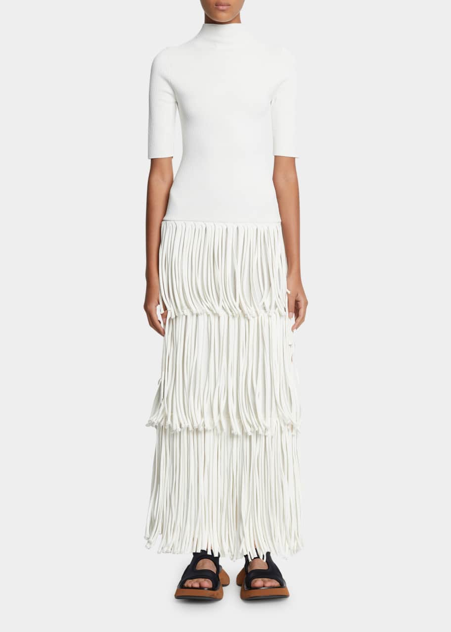 Proenza Schouler Tiered Fringe Knit Maxi Dress - Bergdorf Goodman