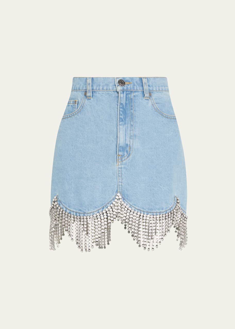 NWT! Love & Harmony Stretch Denim Fringe Skirt (Size S