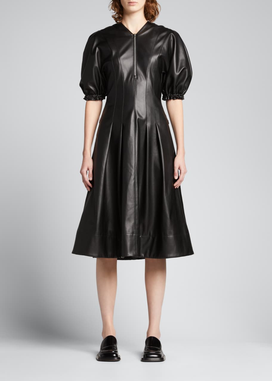 Proenza Schouler White Label Faux-Leather Puff-Sleeve Dress - Bergdorf  Goodman