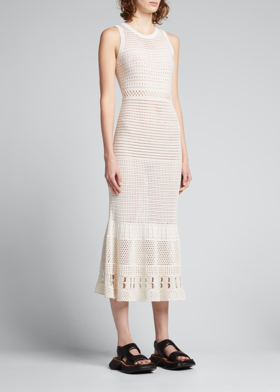Proenza Schouler White Label Silk-Cotton Pointelle Sleeveless Dress ...