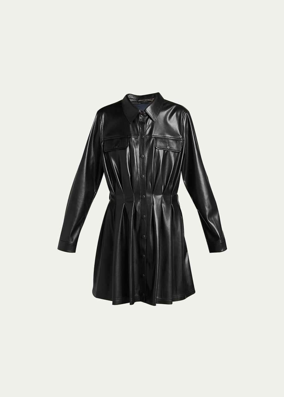 chinese dress ladies Women's Leather Midi Dress Long Sleeves Button Down Shirts Dresses with  Belt SmartUniverseWear (Caramel, Small) at Amazon Women's Clothing store main image 0