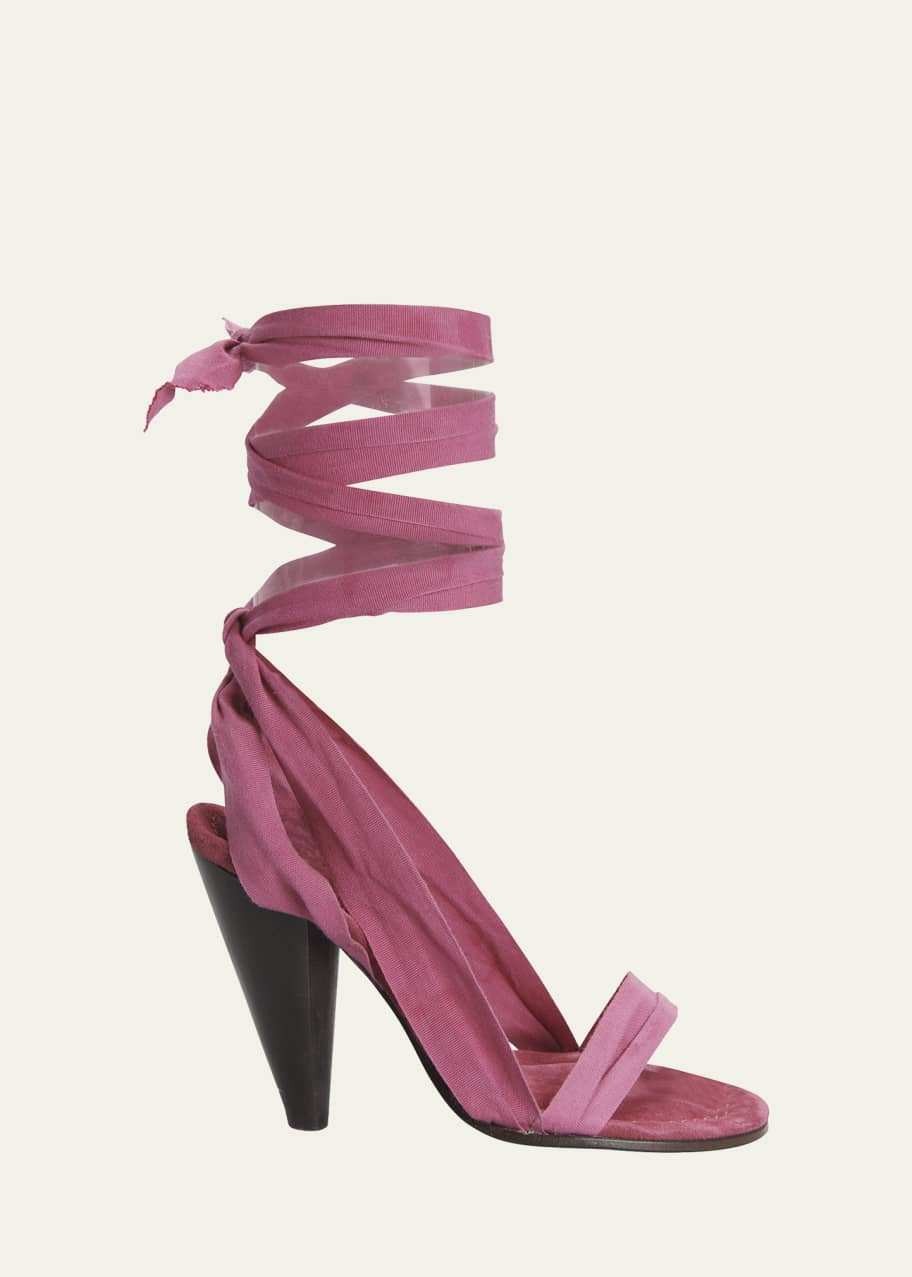 Isabel Marant Aliza Ribbon Ankle-Wrap Sandals - Bergdorf Goodman
