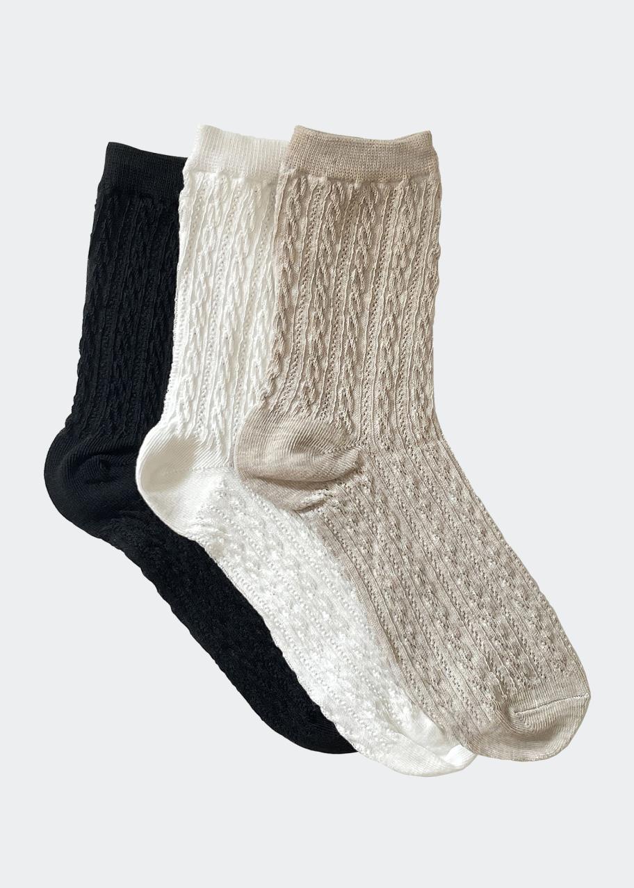 Stems Multi-Woven Texture Crew Socks 3-Pack - Bergdorf Goodman