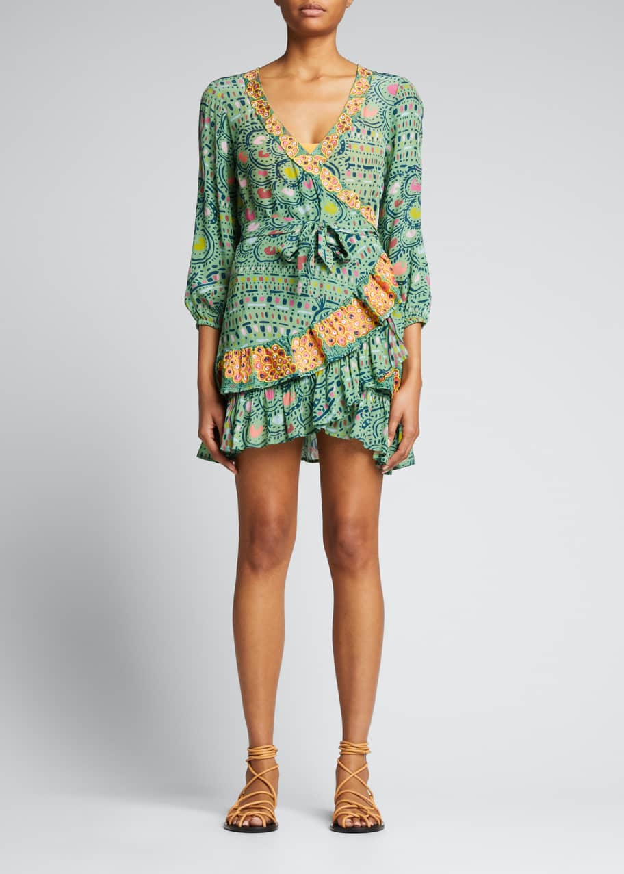 TAJ BY SABRINA Margaret Mini Wrap Dress - Bergdorf Goodman