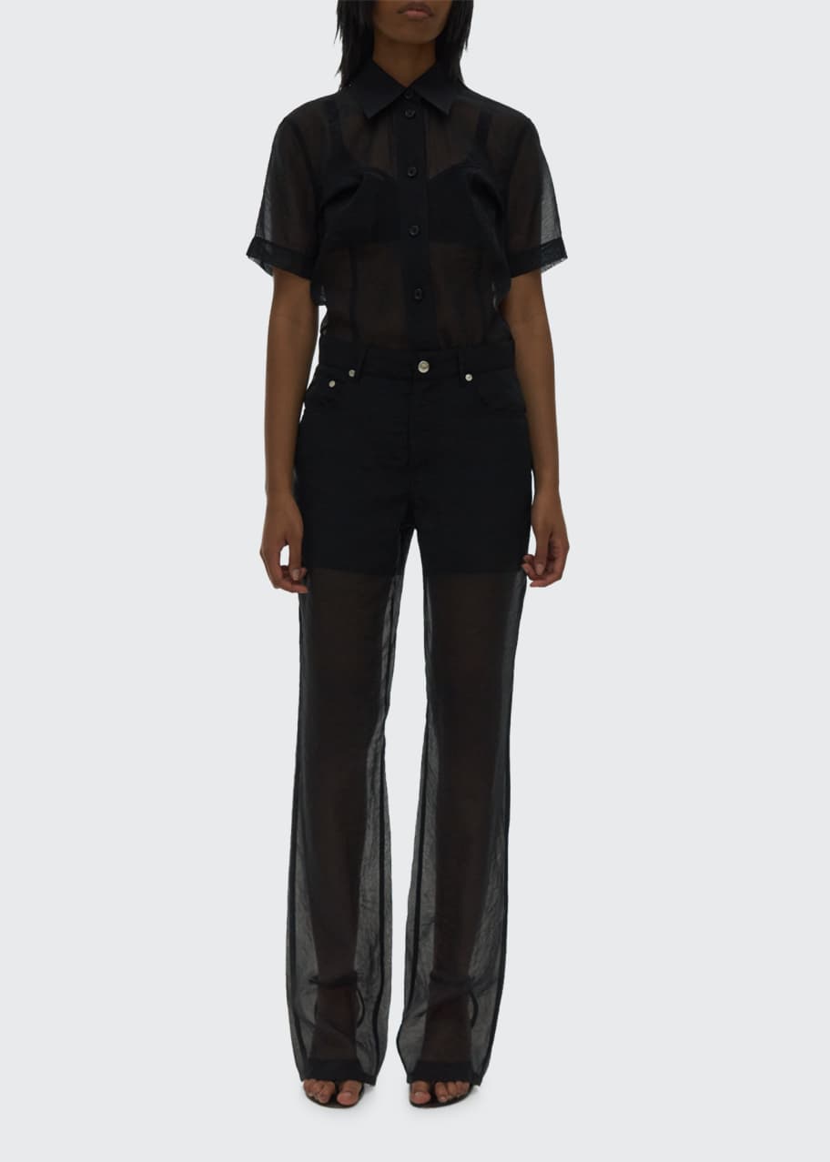 Image 1 of 1: Sheer Bootcut Pants