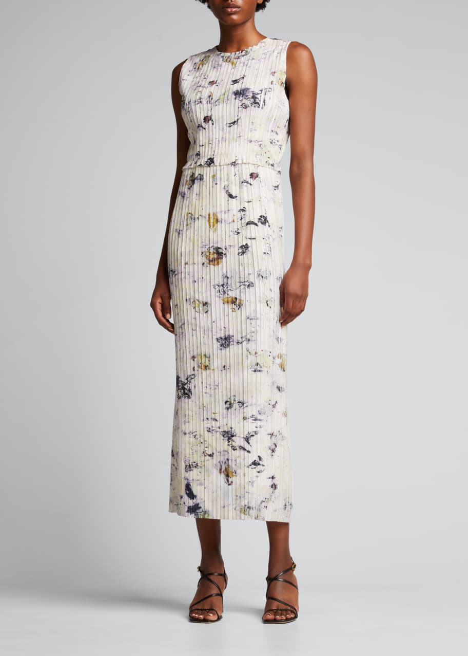 Jason Wu Collection Floral-Print Crepe Pleated Midi Day Dress ...