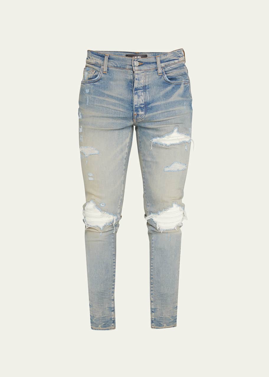 Amiri Men's MX1 Ultra Suede-Patch Skinny Jeans - Bergdorf Goodman