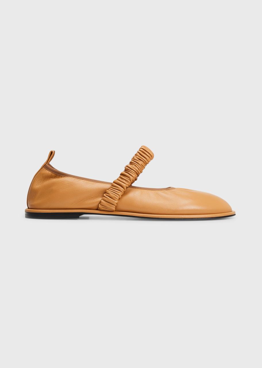 Wandler Dash Lambskin Mary Jane Ballerina Flats - Bergdorf Goodman