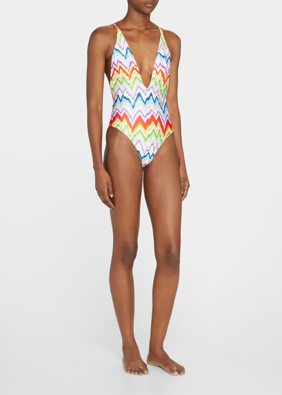 Giselle Frilled Plunge Cross Back One Piece