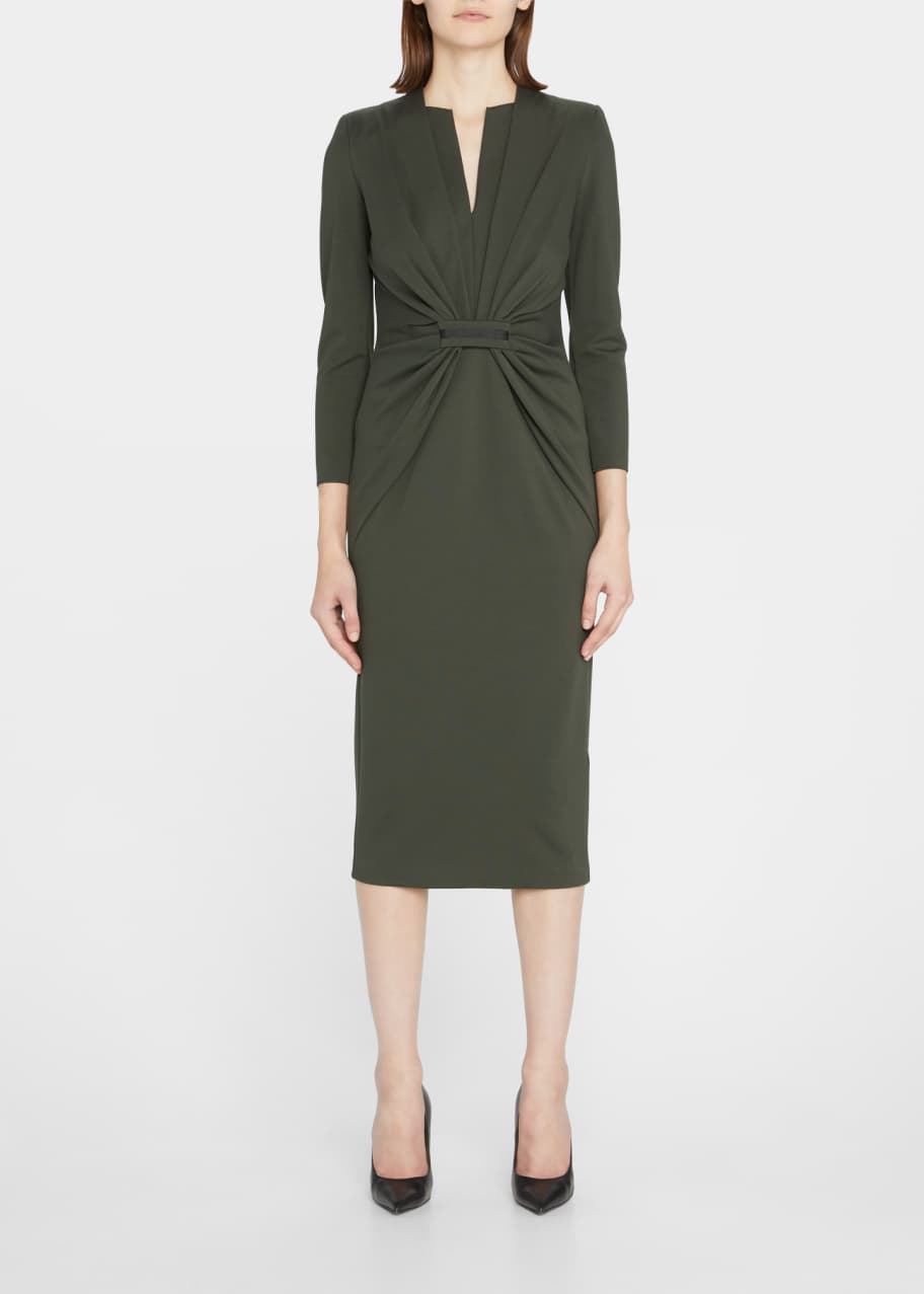 Giorgio Armani Gathered Monili-Tab Jersey Dress - Bergdorf Goodman