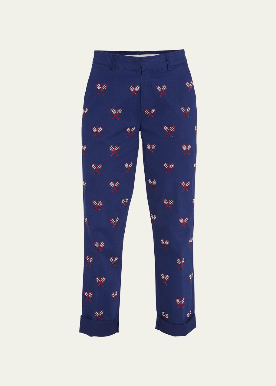 Libertine Crystal Tennis Racket Chinos - Bergdorf Goodman