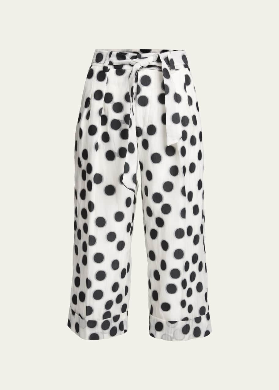 Polka dot crop pants clearance