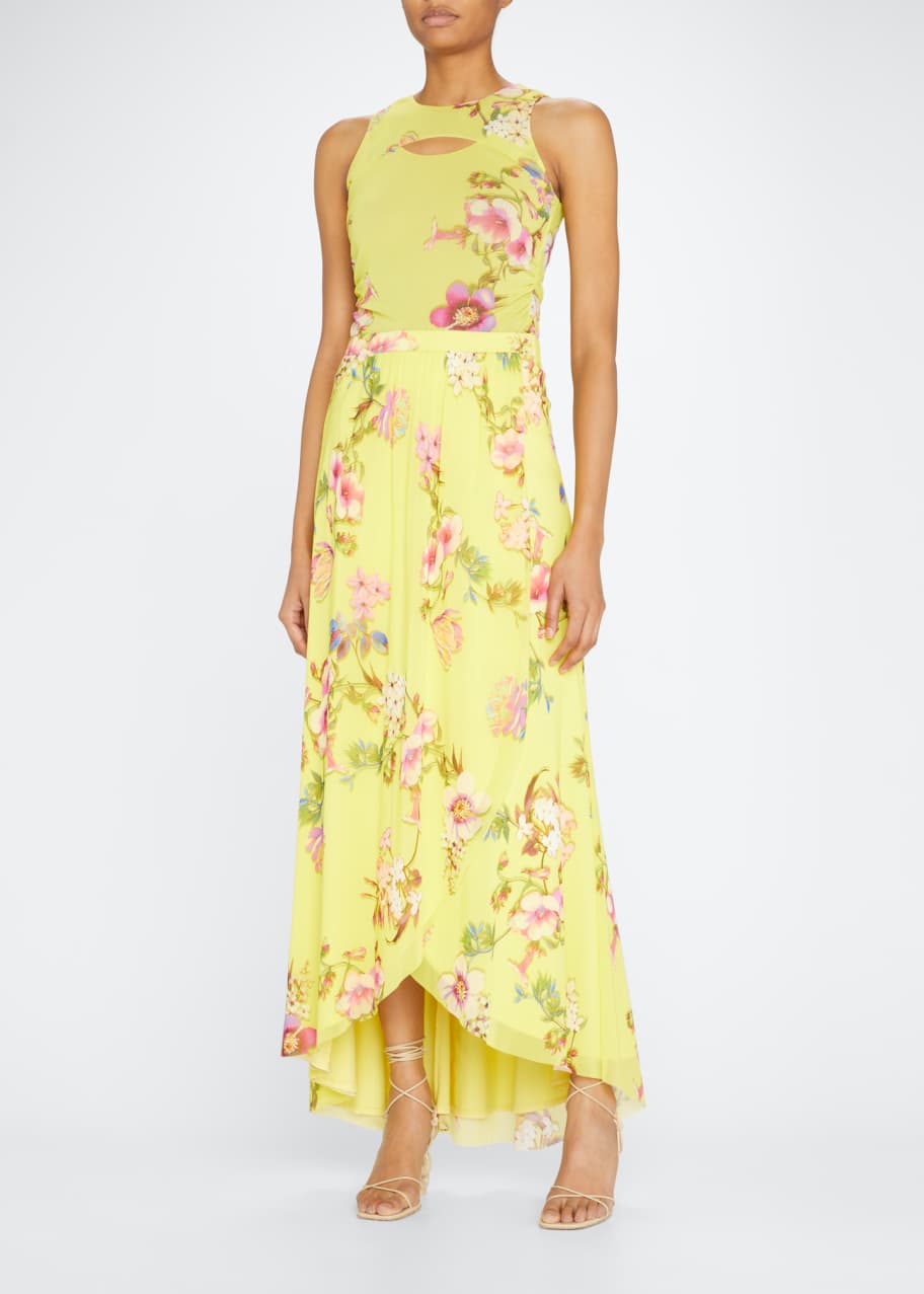 Fuzzi Floral-Print Long High-Low Skirt - Bergdorf Goodman
