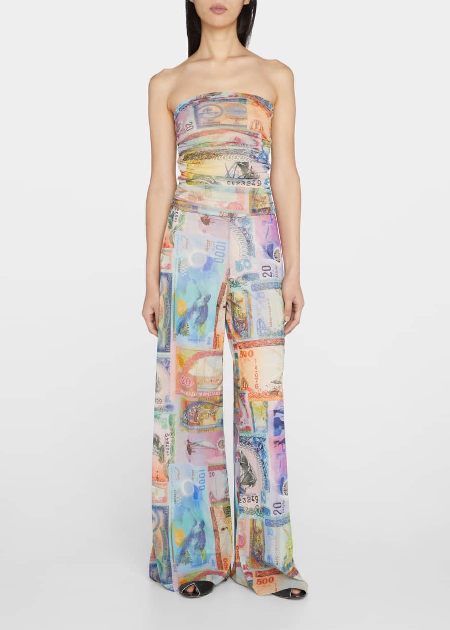 Fuzzi Strapless Tulle Mesh Jumpsuit Bergdorf Goodman