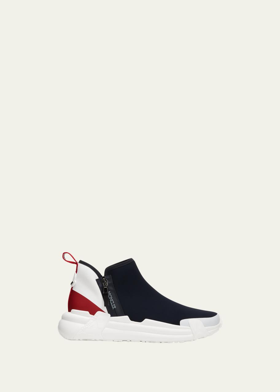 Moncler Compassor Zip Shoes Mens Sneakers Blue Athletic Size 44 US 11 Authentic $640 MONCLER Barnie Scarpa Sneaker-Knit Sock Upper-Suede EU  main image 4