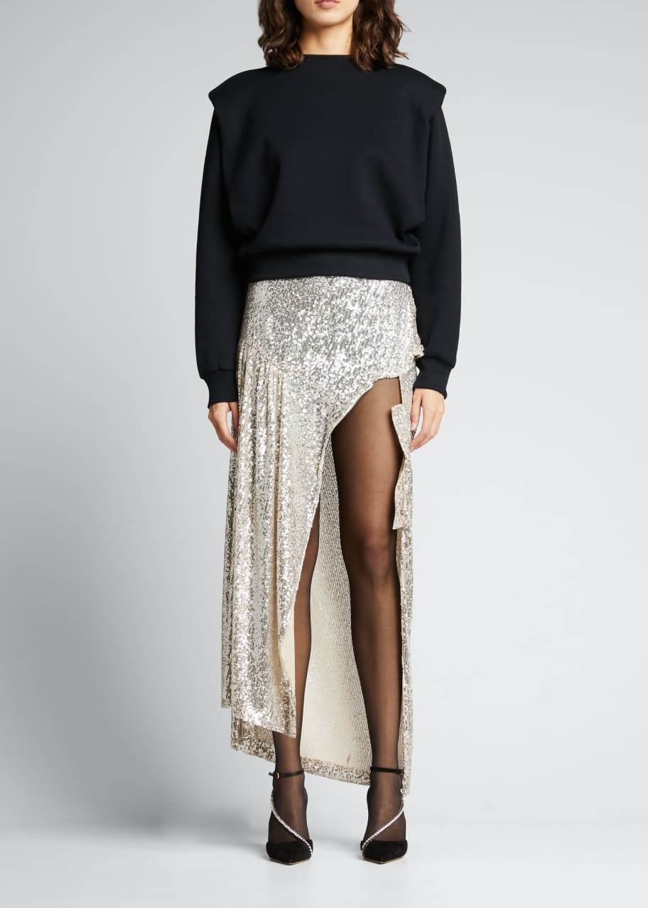MERYLL ROGGE Sequined Asymmetric Draped Skirt - Bergdorf Goodman
