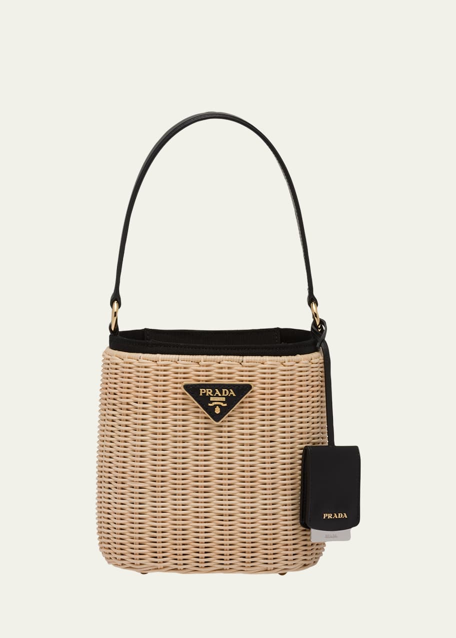 まなっしー様用✨️PRADA MIDOLLINO+CANAPÉ かごバッグ Prada Midollino garden flowers straw basket bag - The Cat's Meow