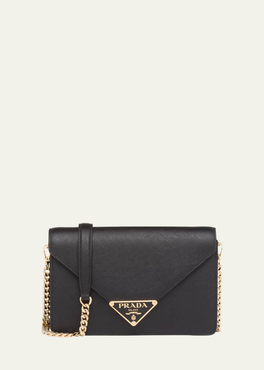 Image 1 of 1: Mini Triangle Logo Envelope Flap Crossbody Bag