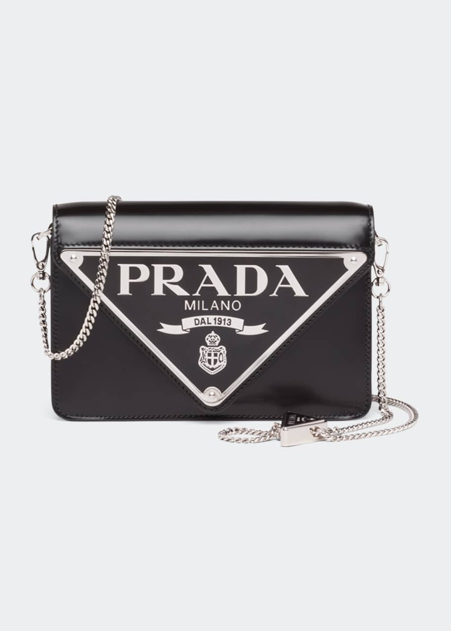 Prada - Women's Triangle Mini-Bag Shoulder Bag - Green - Leather