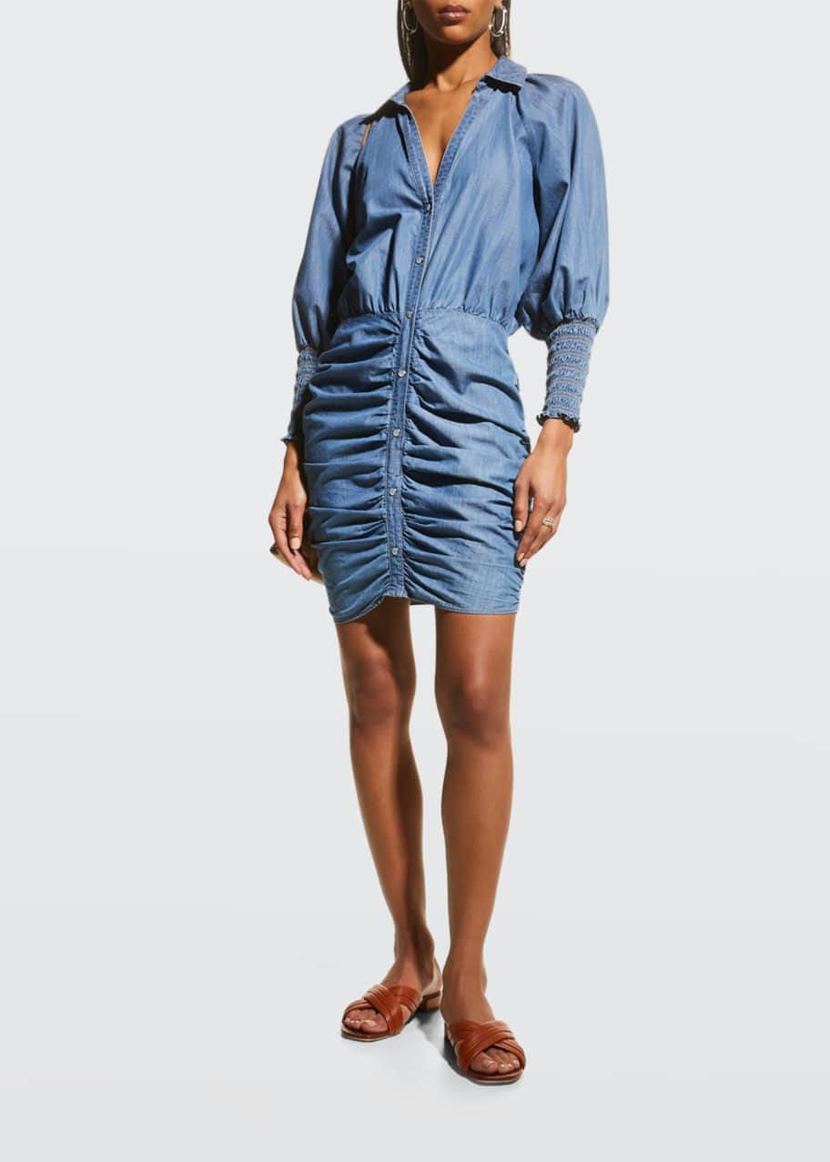 Veronica Beard Allie Chambray Mini Dress Bergdorf Goodman