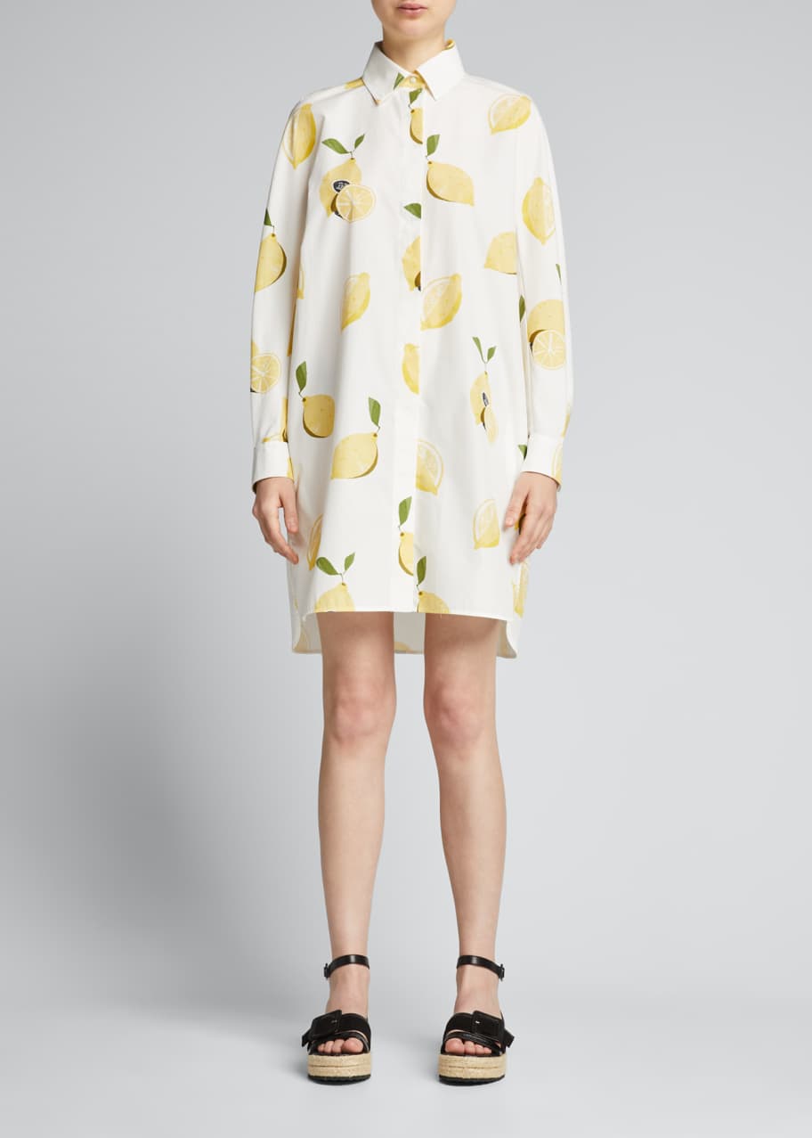 Lemon print clearance shirt dress