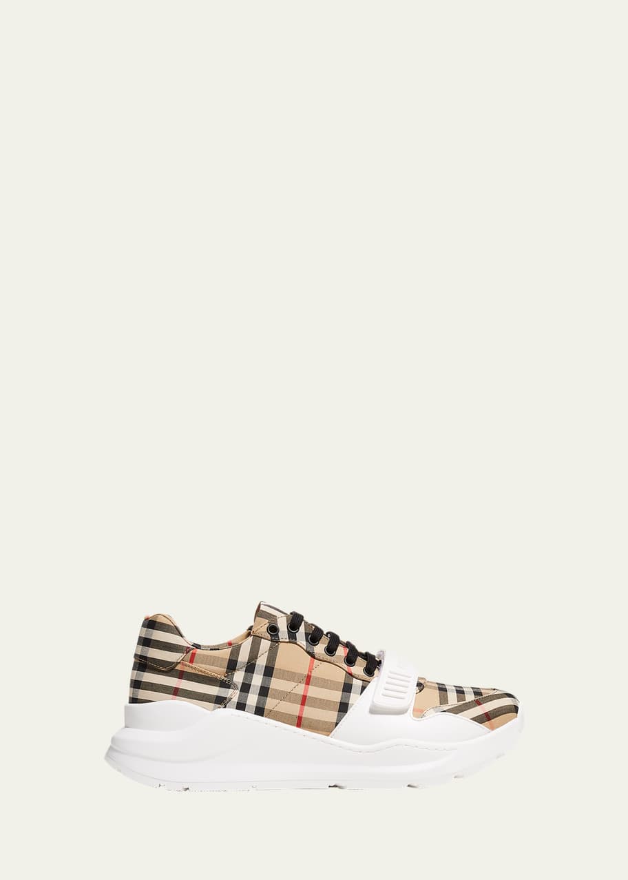 Men s Regis Check Trainer Sneakers