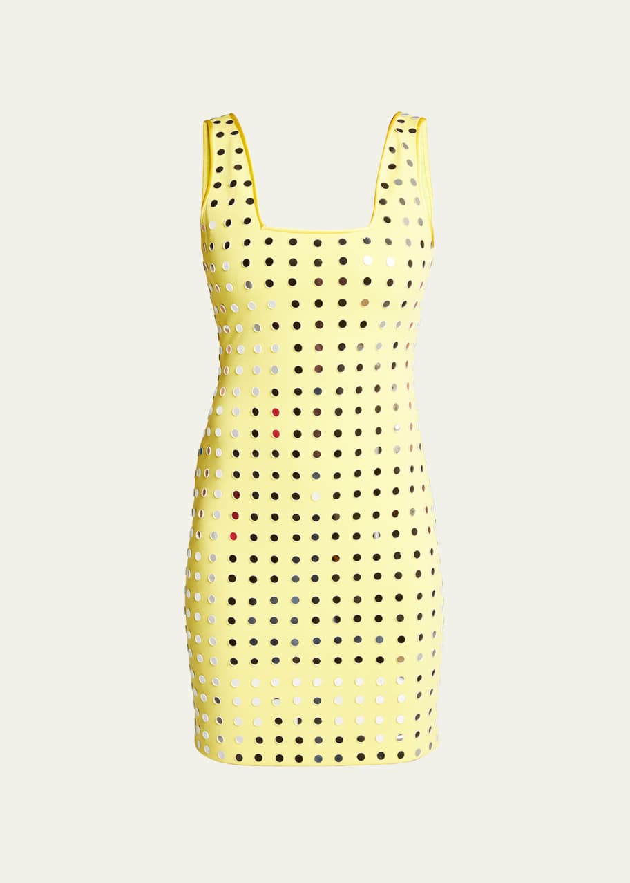 knee length dresses for ladies Alessa reflective mirror party dress silver / Festival party dress