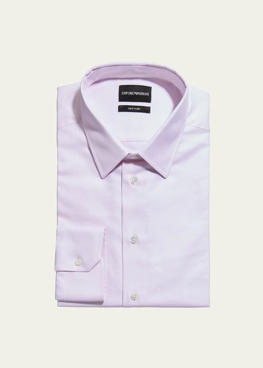 Emporio Armani Men's Tonal Chevron Dress Shirt - Bergdorf Goodman