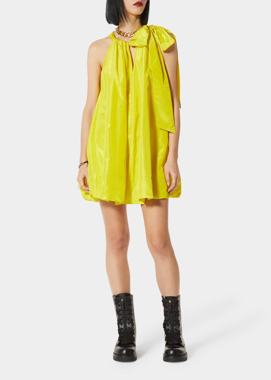 Valentino Garavani Halter Taffeta Mini Dress - Bergdorf Goodman